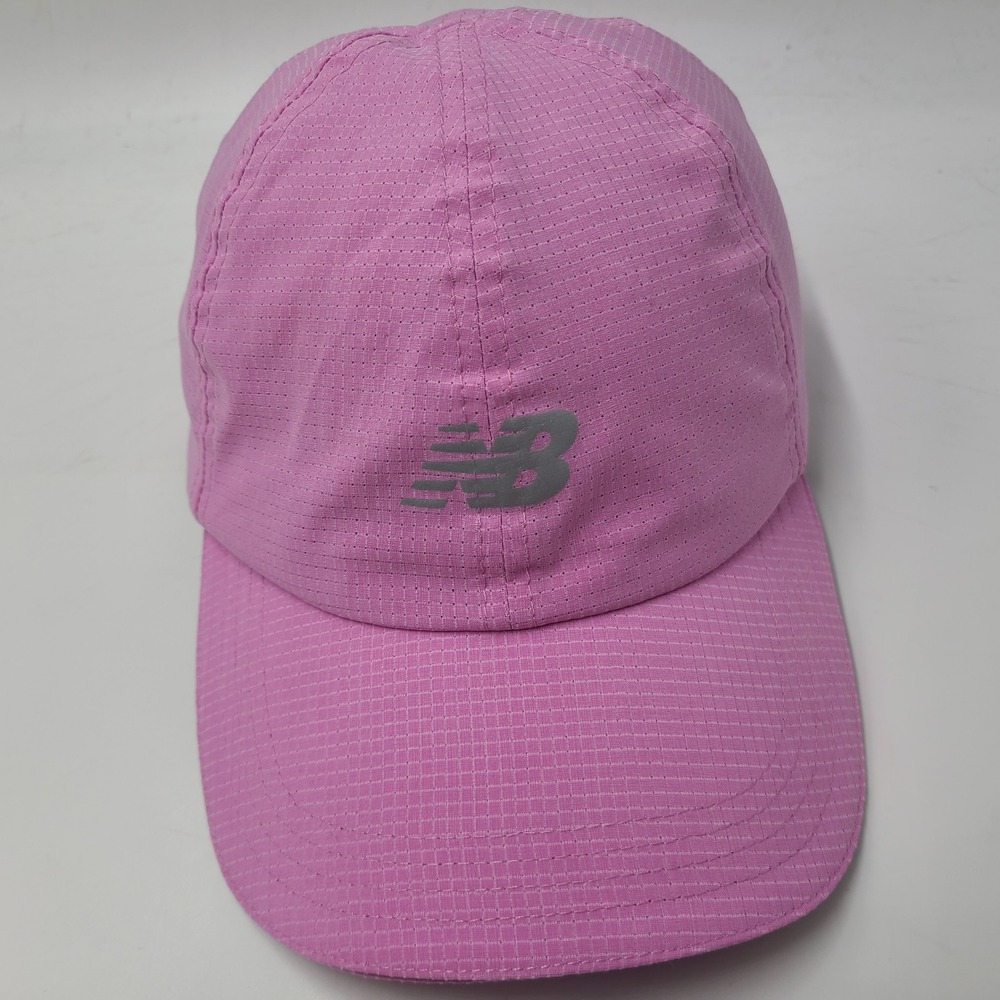 Women New Balance Hat Adjustable Pink Gray NB Dry Logo Running Performance Golf